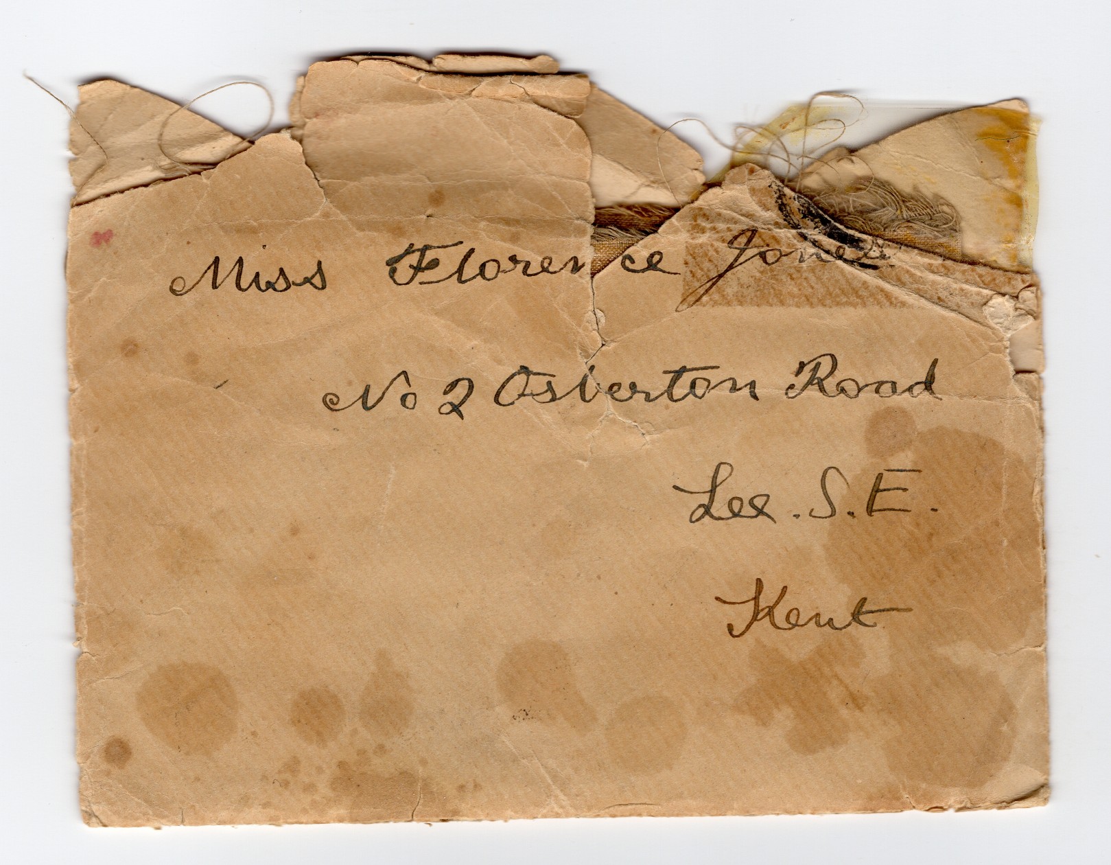 Front of envelope